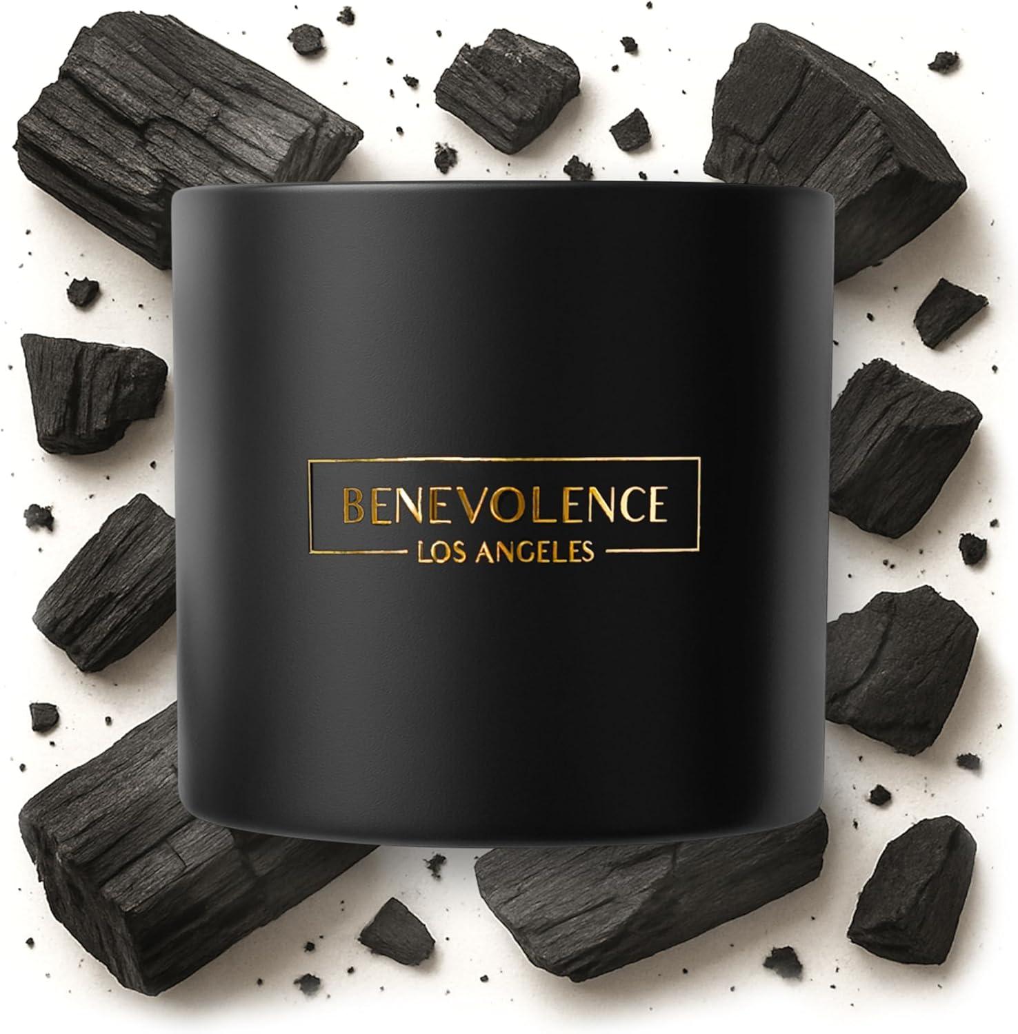 Benevolence LA  Black Wax  Scented Candle With Charcoal Scent- 14.5 oz
