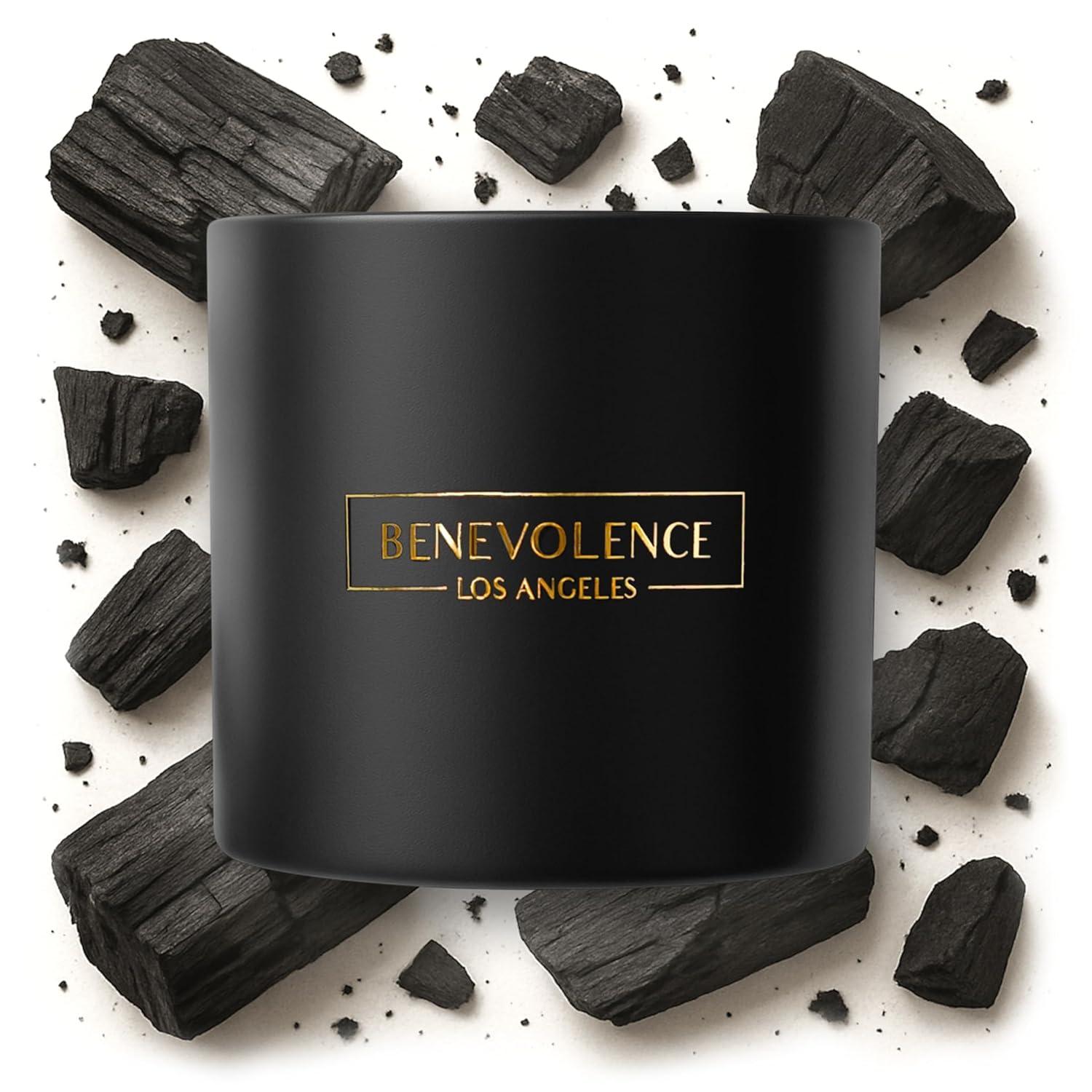 Benevolence LA  Black Wax  Scented Candle With Charcoal Scent- 14.5 oz