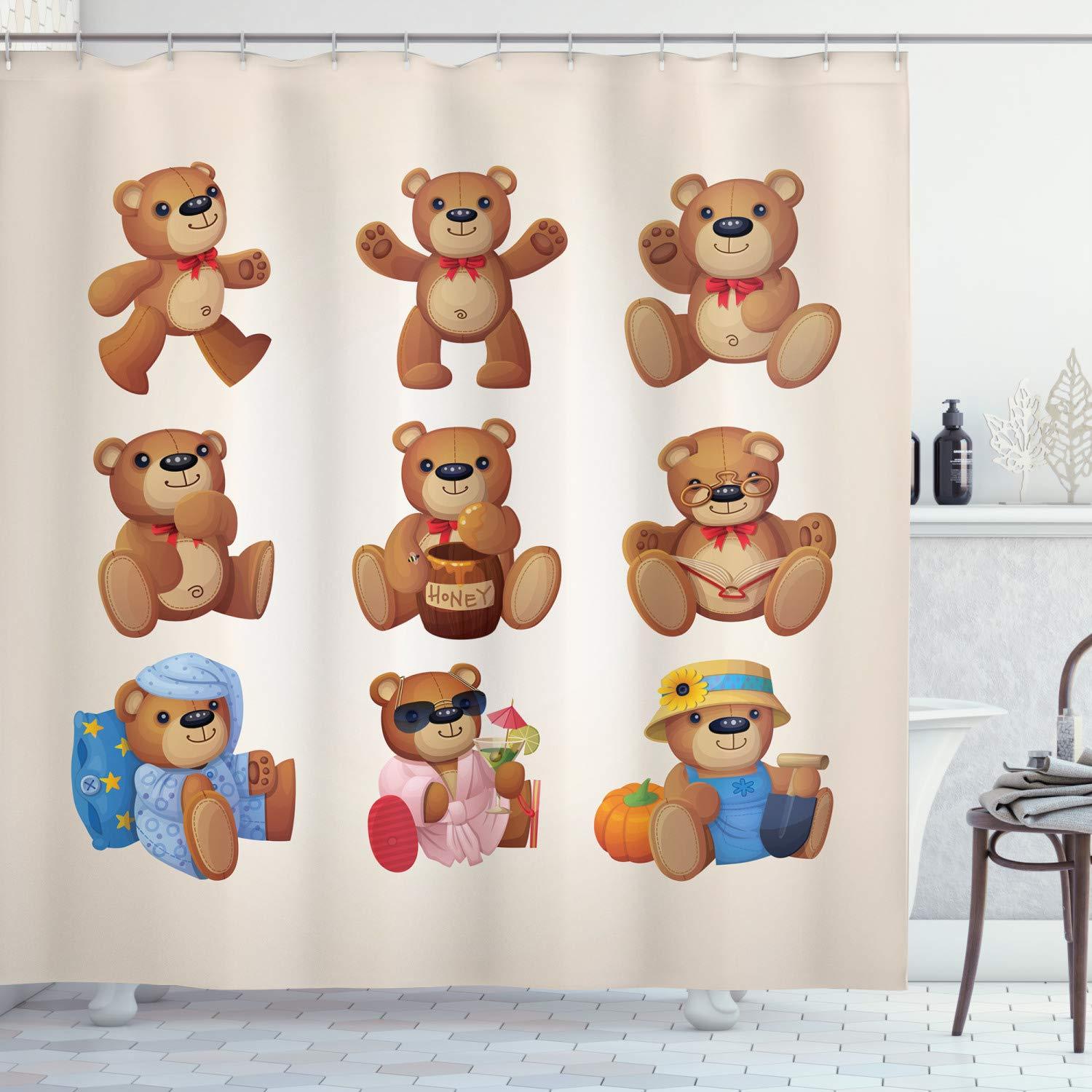 Ambesonne Shower Curtain with Hooks Included