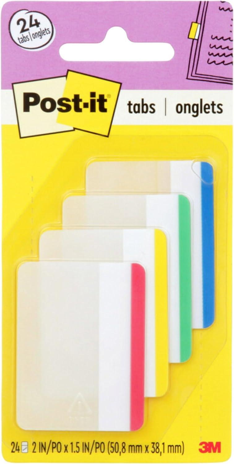 Assorted Color Polyester Index Tabs with Rounded Corners