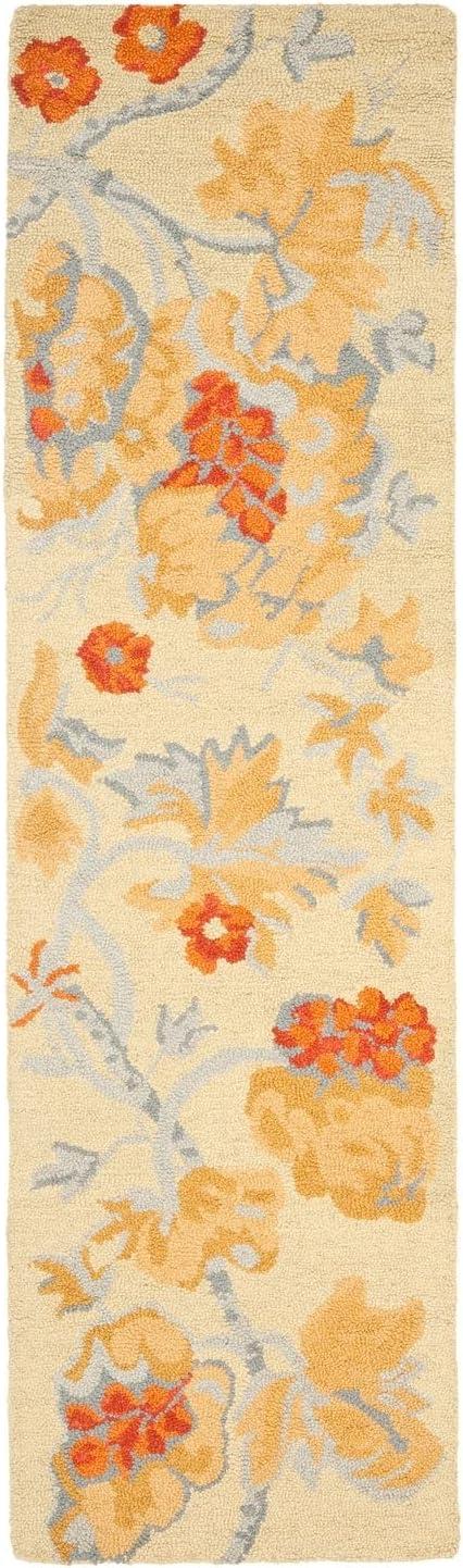 Country Casual Blossom Beige Multi Wool 2'3" x 6' Runner Rug