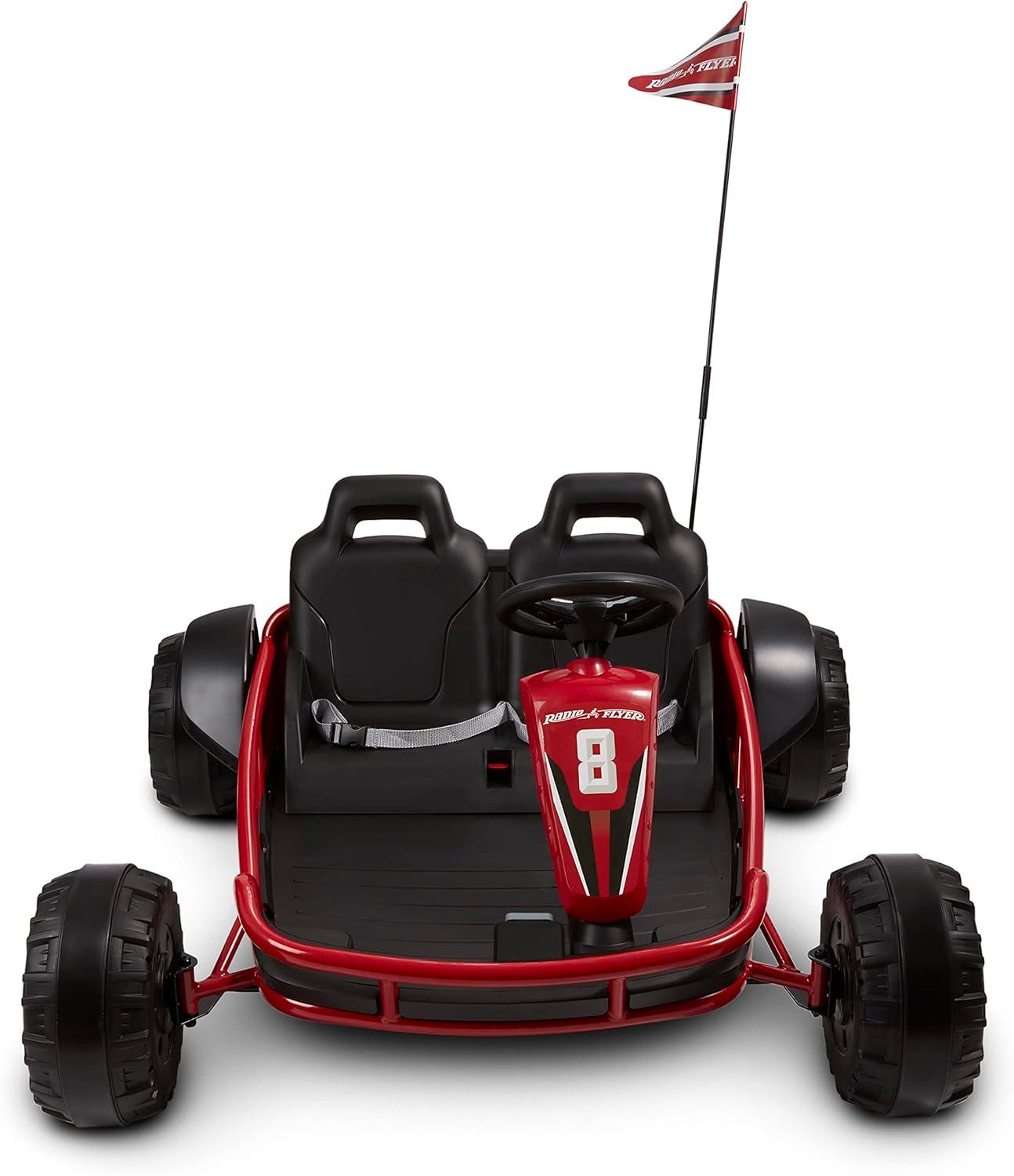 Red 24-Volt Dual Seat Steel Frame Go-Kart