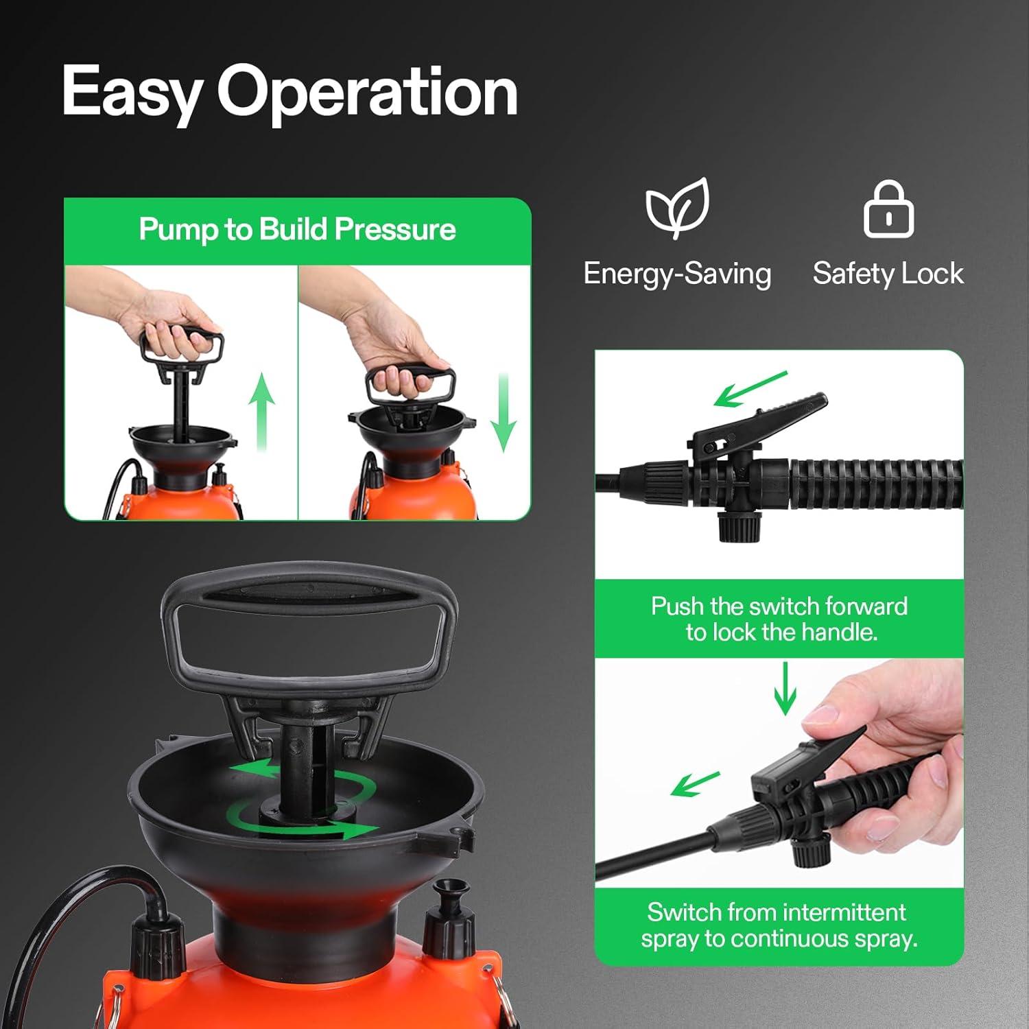 VIVOSUN 0.8 Gallon Pump Pressure Sprayer, Pressurized Lawn & Garden Water Spray Bottle with Adjustable Shoulder Strap, Pressure Relief Valve, for Plants, Car Detailing and Cleaning