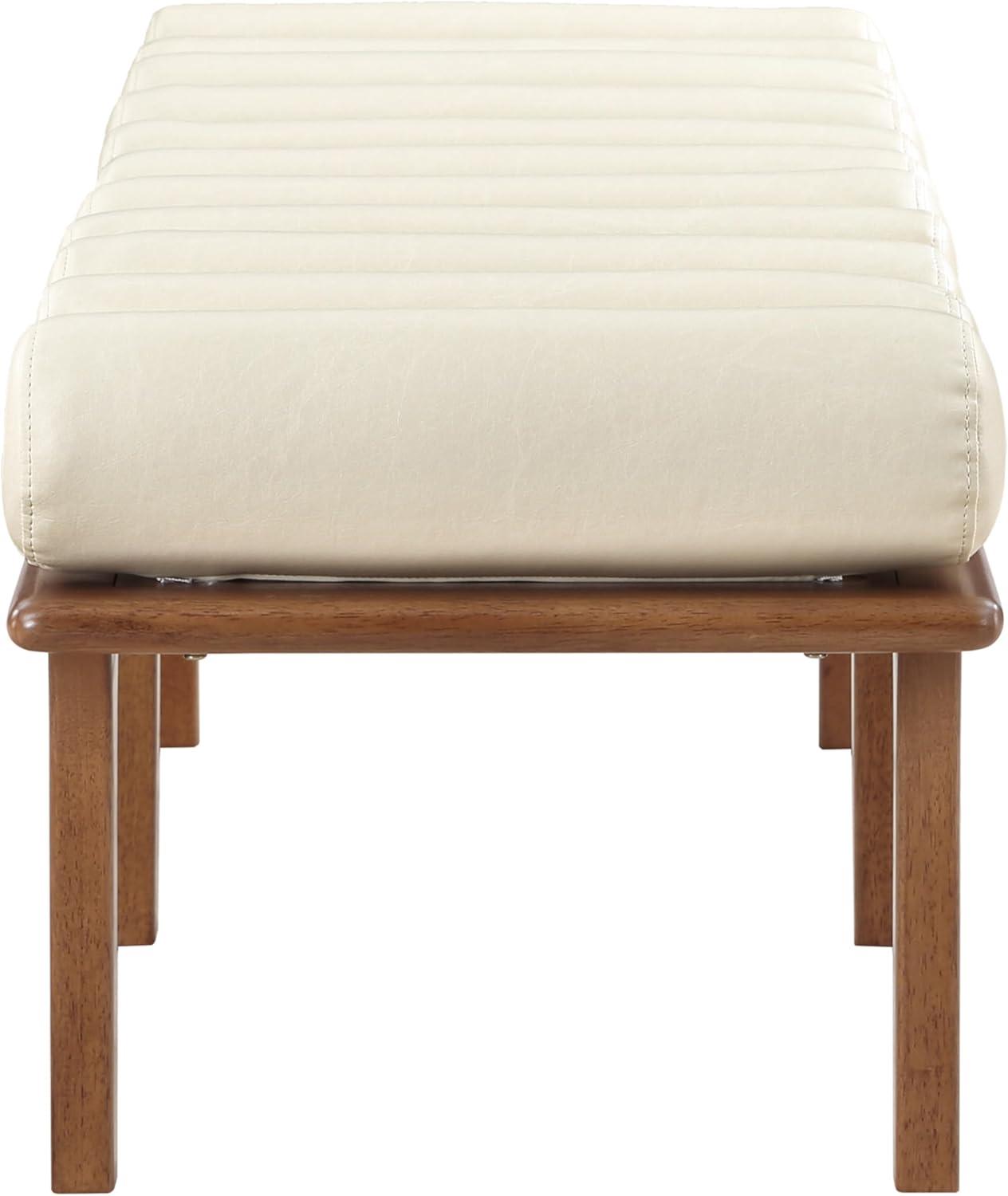 Meridian Furniture Landon Cream Vegan Leather Bench