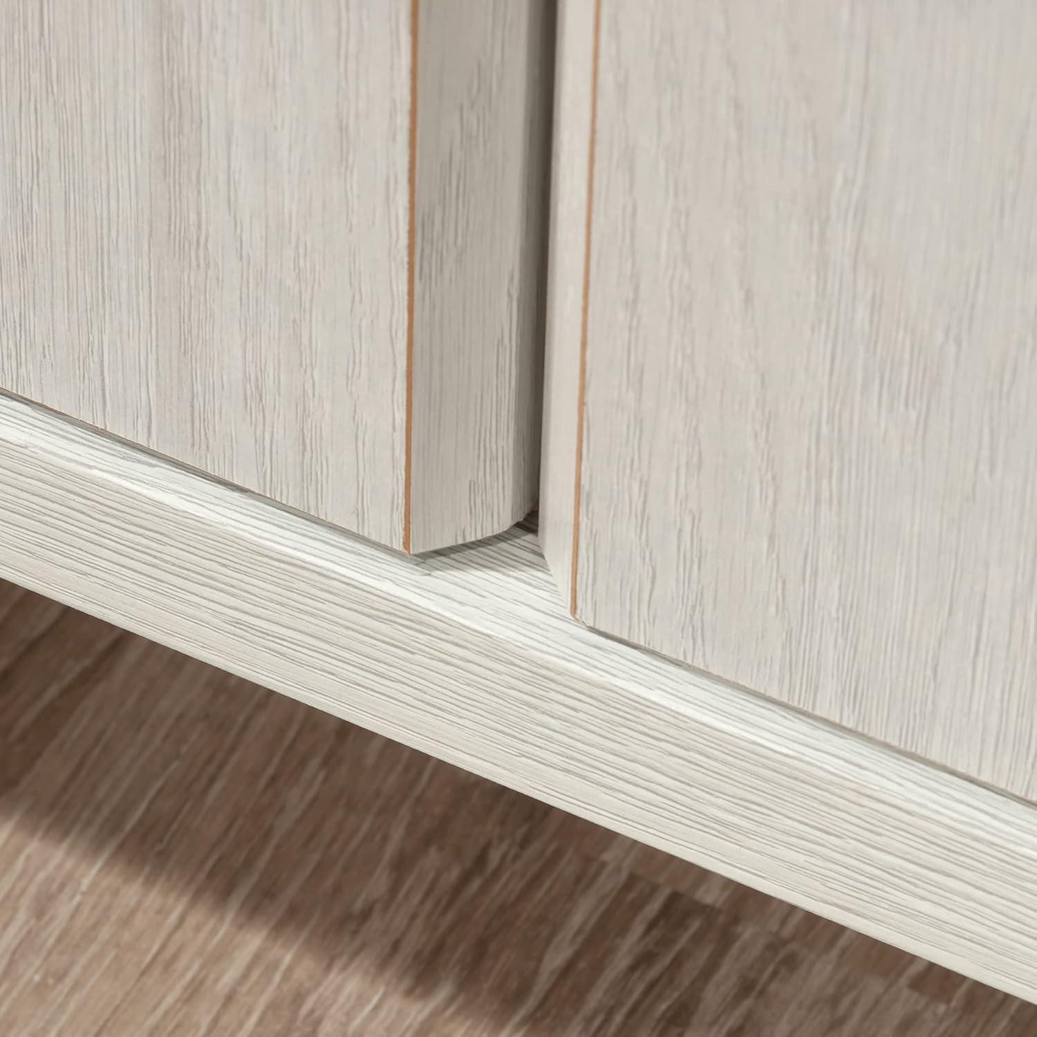 Sauder Summit Station Storage Cabinet Glacier Oak: Laminated MDF, 4 Adjustable Shelves, CARB Certified
