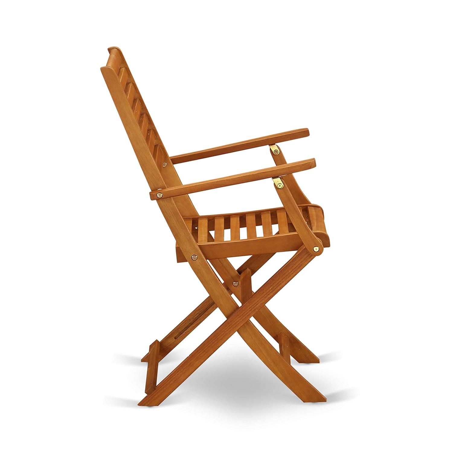 East West Furniture Wooden Patio Set Natural Oil, BSBS9CANA