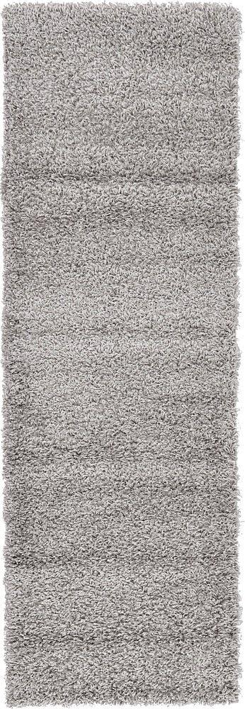 Unique Loom Solid Shag Collection Area Rug (2' x 6' 5" Runner, Cloud Gray)