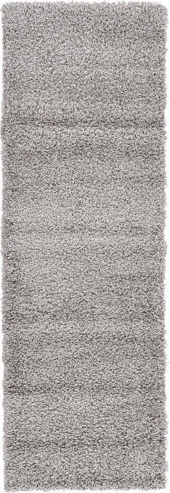 Unique Loom Solid Shag Collection Area Rug (2' x 6' 5" Runner, Cloud Gray)