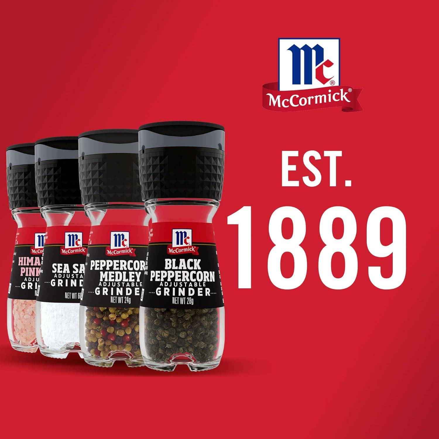 Mccormick Salt & Pepper Grinder Variety Pack (Himalayan Pink Salt, Sea Salt, Black Peppercorn, Peppercorn Medley), 0.05 Lb