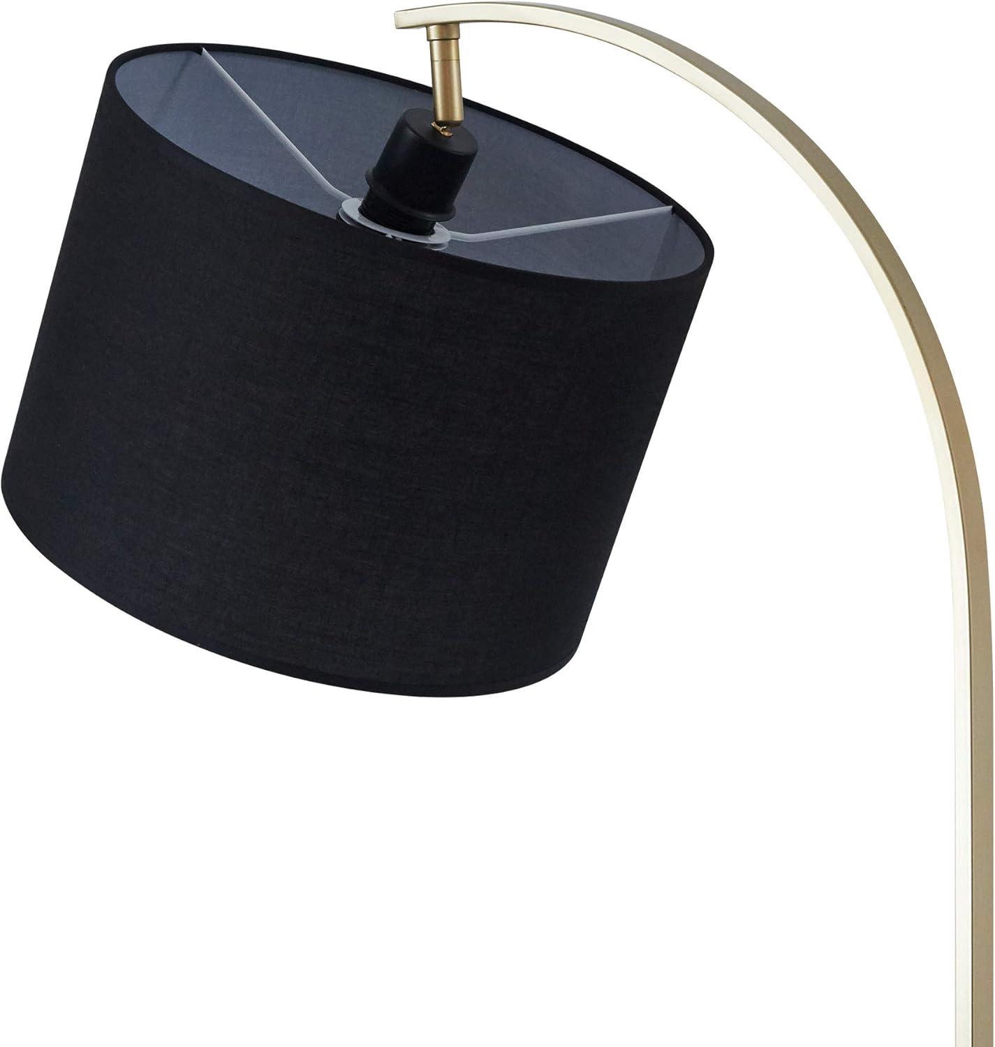 Teamson Home Floor Lamp USB Port & Wooden Table Black Modern Lighting VN-L00071B