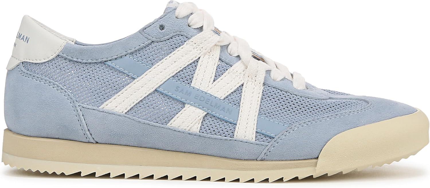 Blue Mesh and Suede Women's Low-Top Sneaker