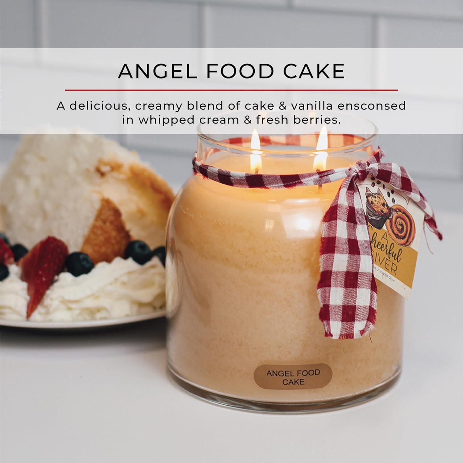 Angel Food Cake Scented Jar Candle with Black Lid