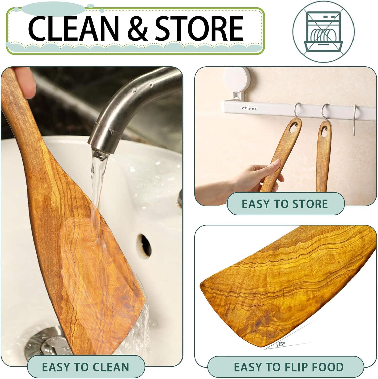 Berard Handcrafted Olive Wood 12 Inch Curved Spatula