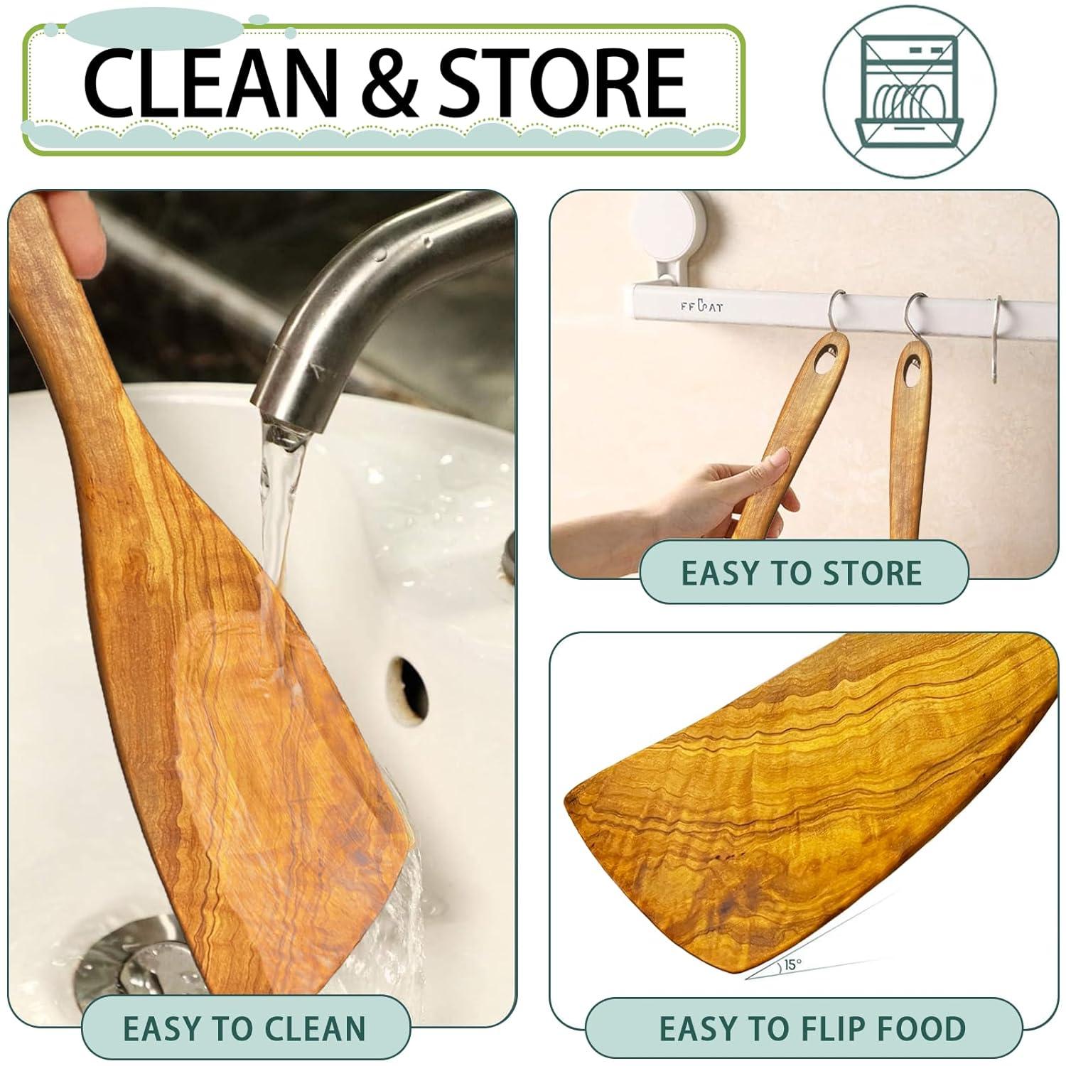 Berard Handcrafted Olive Wood 12 Inch Curved Spatula
