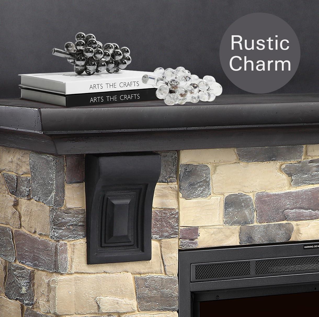 50-Inch Stone Electric Fireplace Mantel with Remote Control