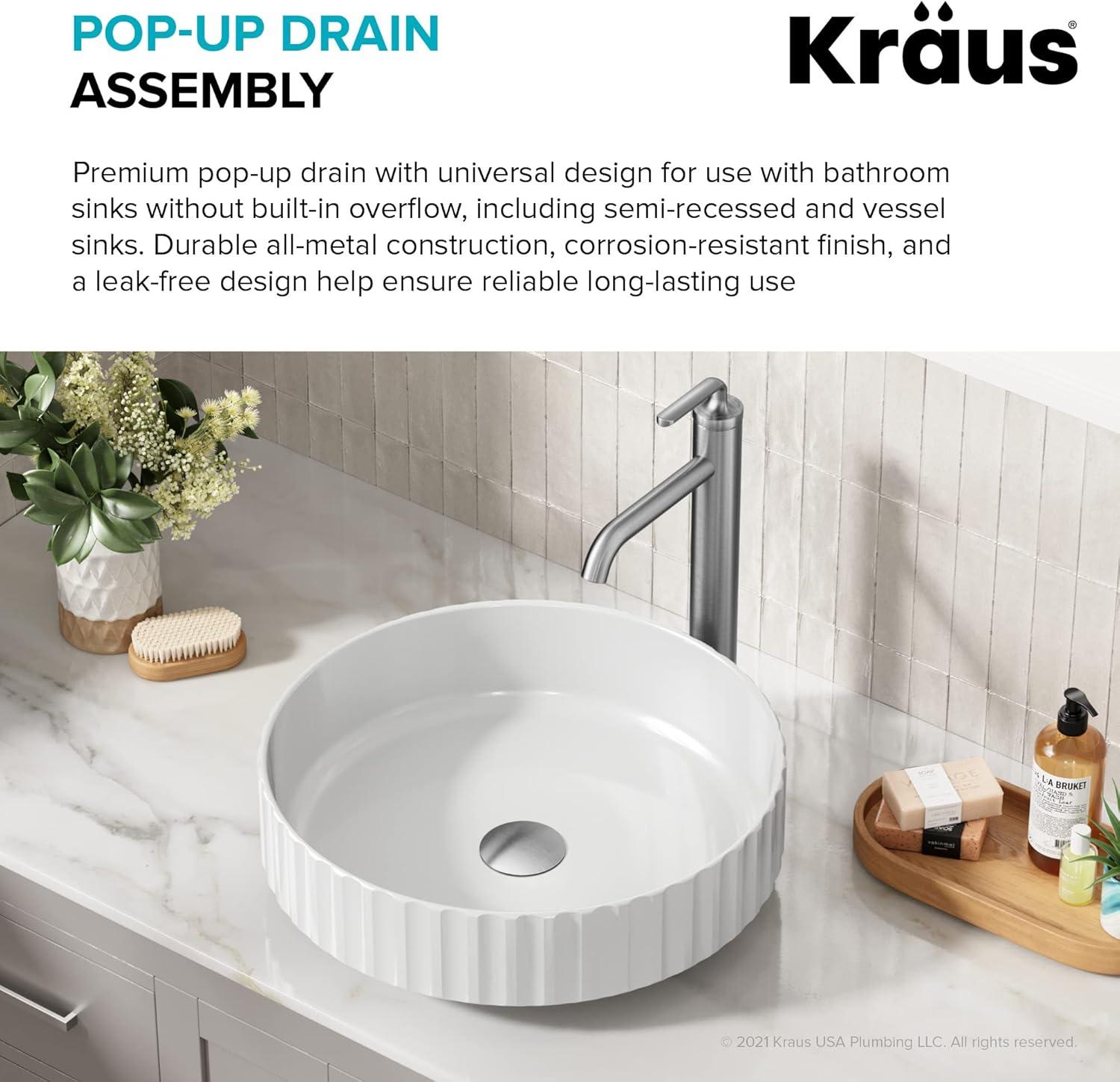 KRAUS Pop-Up Bathroom Sink Drain