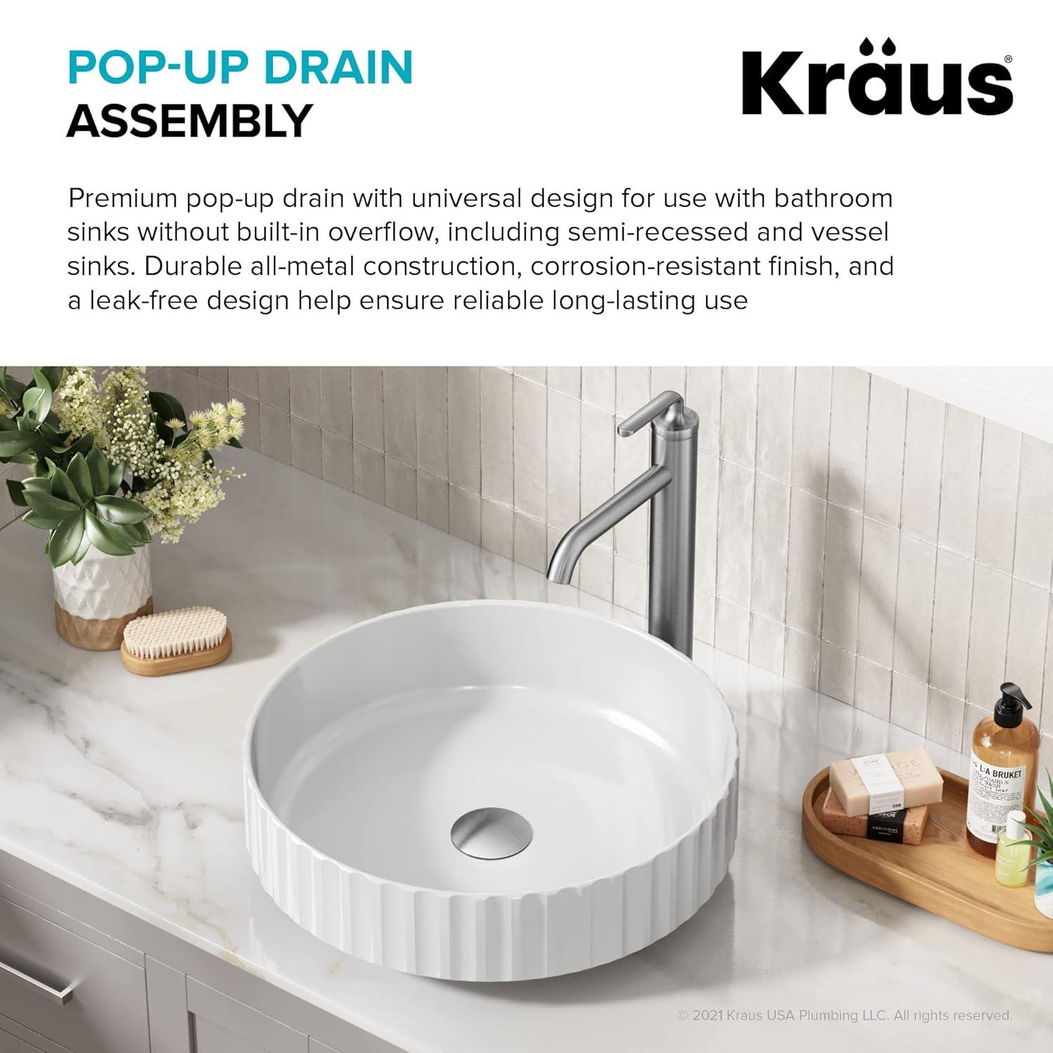 KRAUS Pop-Up Bathroom Sink Drain