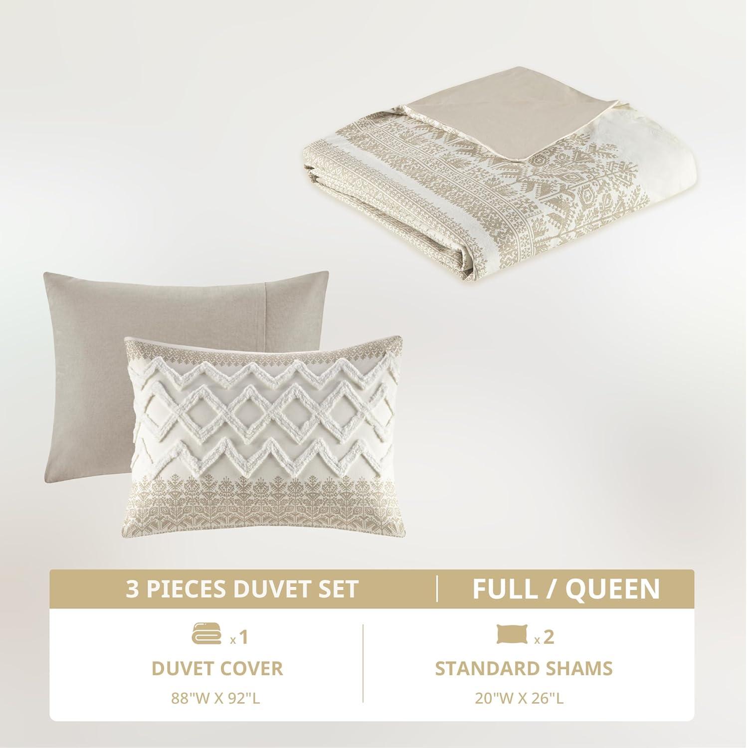 INK+IVY Mila Cotton Duvet Cover Set with Chenille Tufting