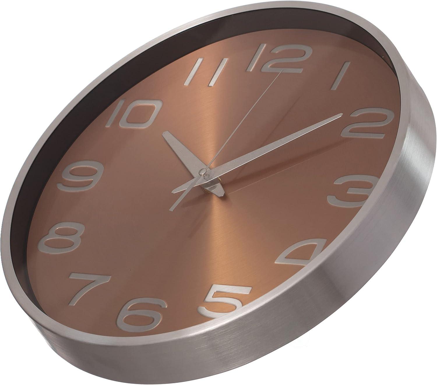 Modern Decorative Aluminum Round Wall Clock For Living Room, Kitchen, Dining Room