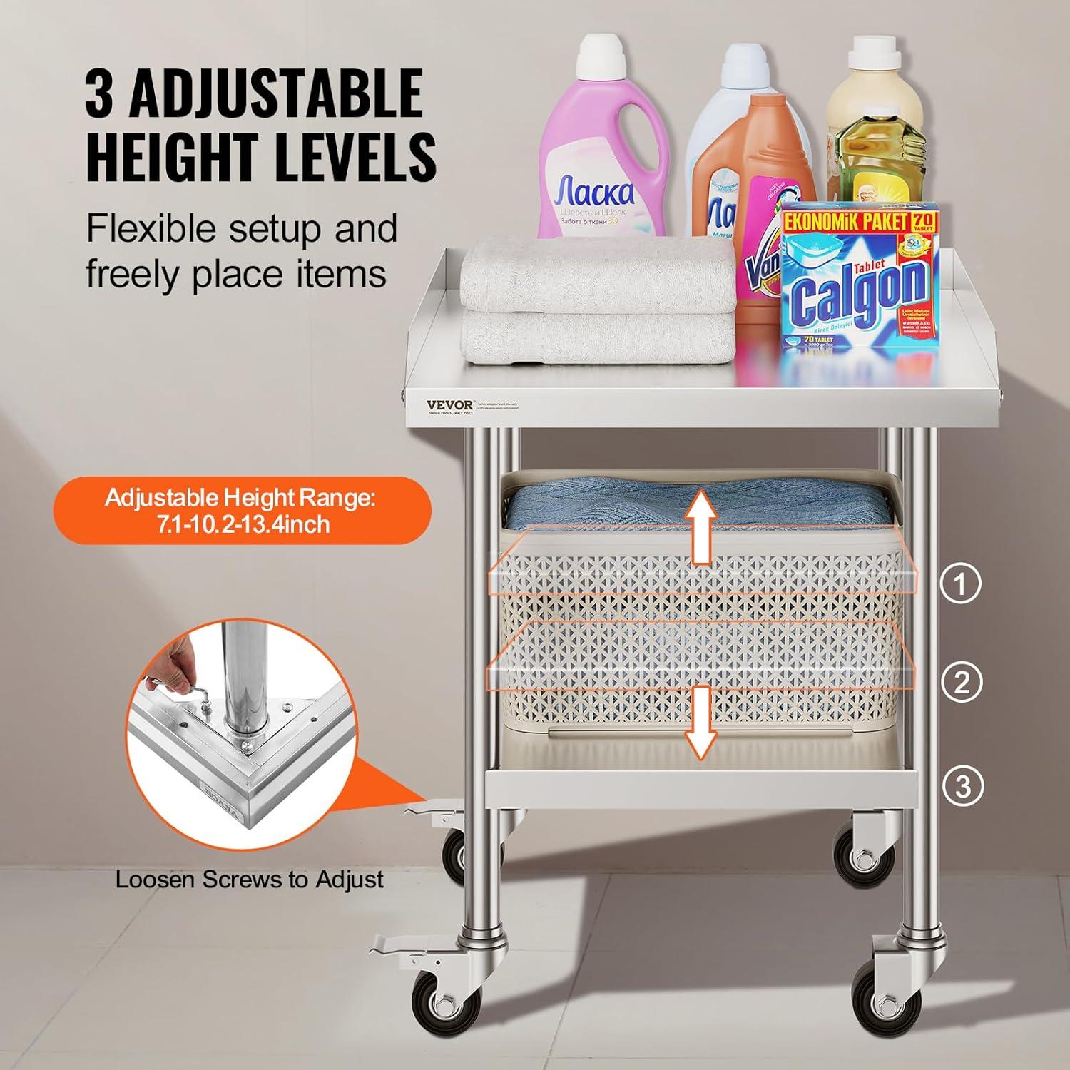 17 Stories 17 Stories Stainless Steel 24'' L x 24'' W x 30'' H Work Table