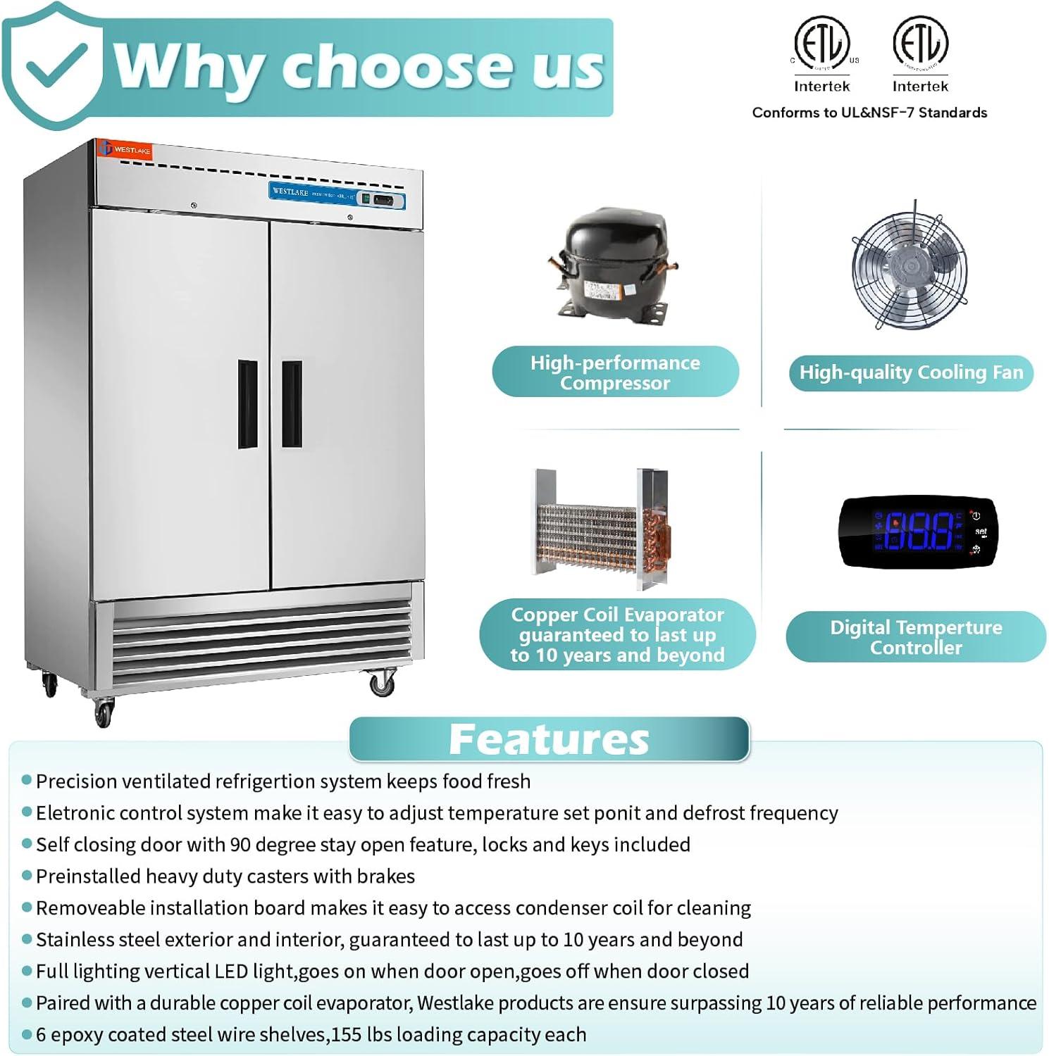 Arctic Air AR49 49 Cubic Feet Stainless Steel Refrigerator