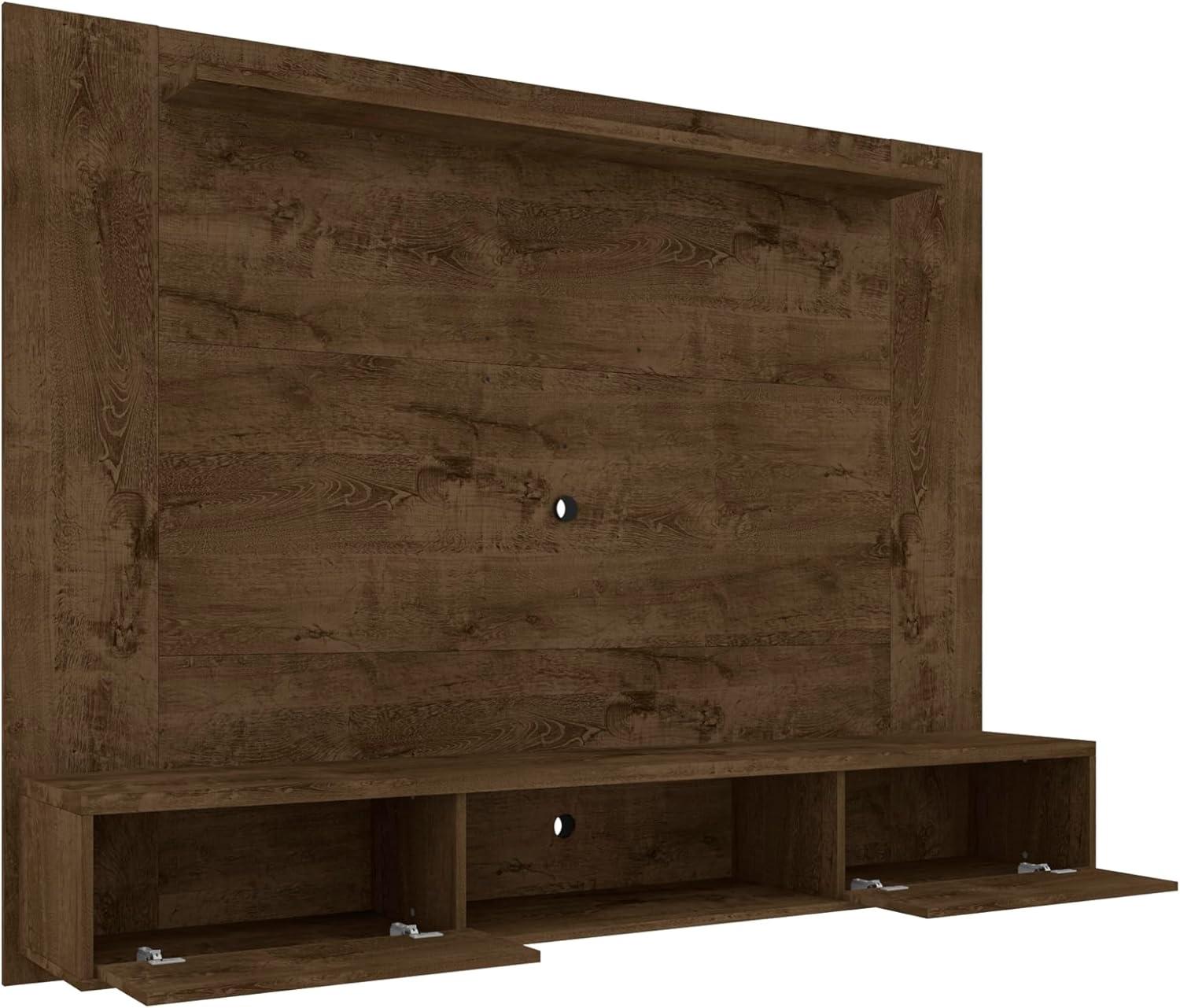 Manhattan Comfort Liberty Wood Entertainment Center for TVs up to 65", Rustic Brown