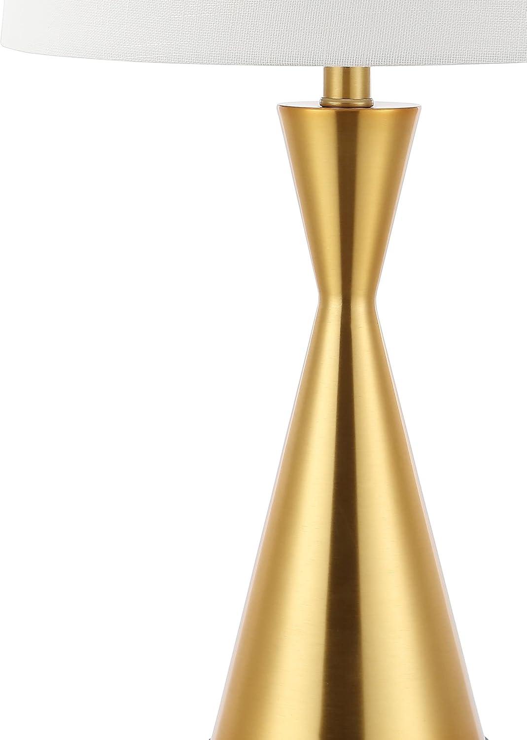 JONATHAN Y Colton 26" Classic French Country Iron LED Table Lamp with USB Charging Port, Brass Gold (Set of 2), JYL4046B-SET2