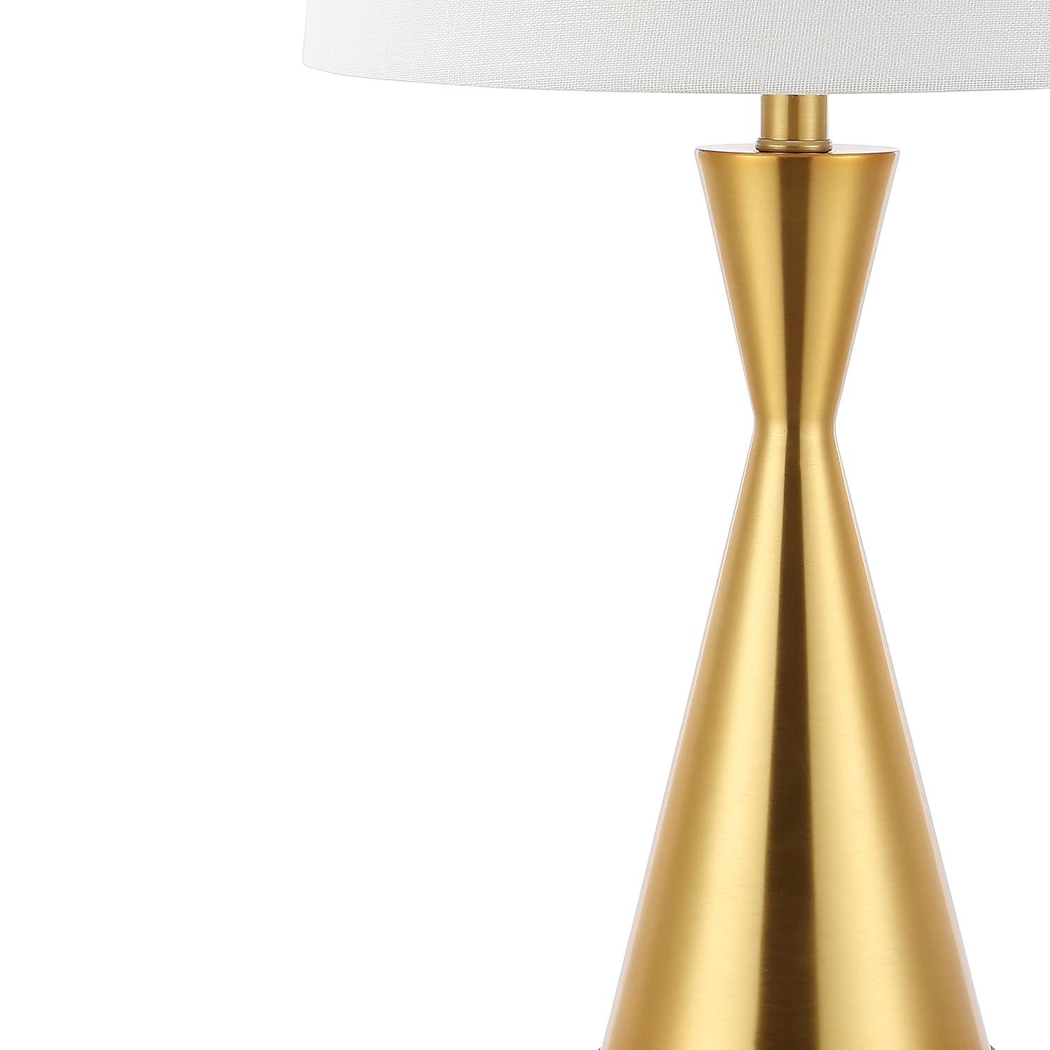 JONATHAN Y Colton 26" Classic French Country Iron LED Table Lamp with USB Charging Port, Brass Gold (Set of 2), JYL4046B-SET2