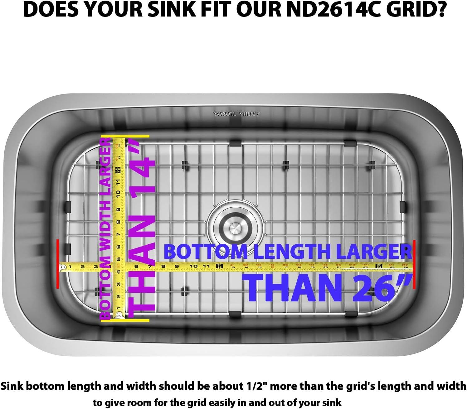 25.98-in x 13.98-in Center Drain Heavy-Duty Stainless Steel Sink Grid