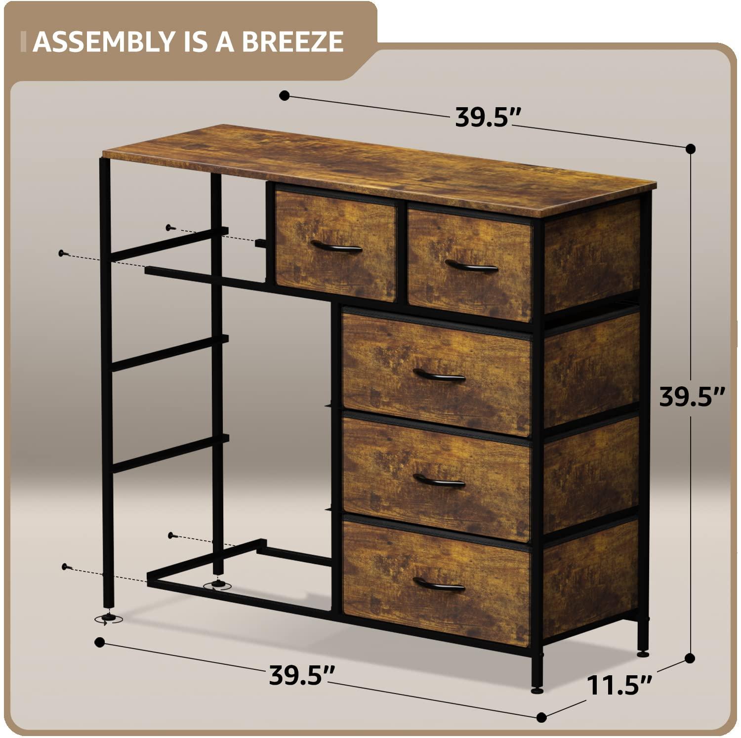 Farmhouse Brown Nursery Dresser with Soft Close Deep Drawers