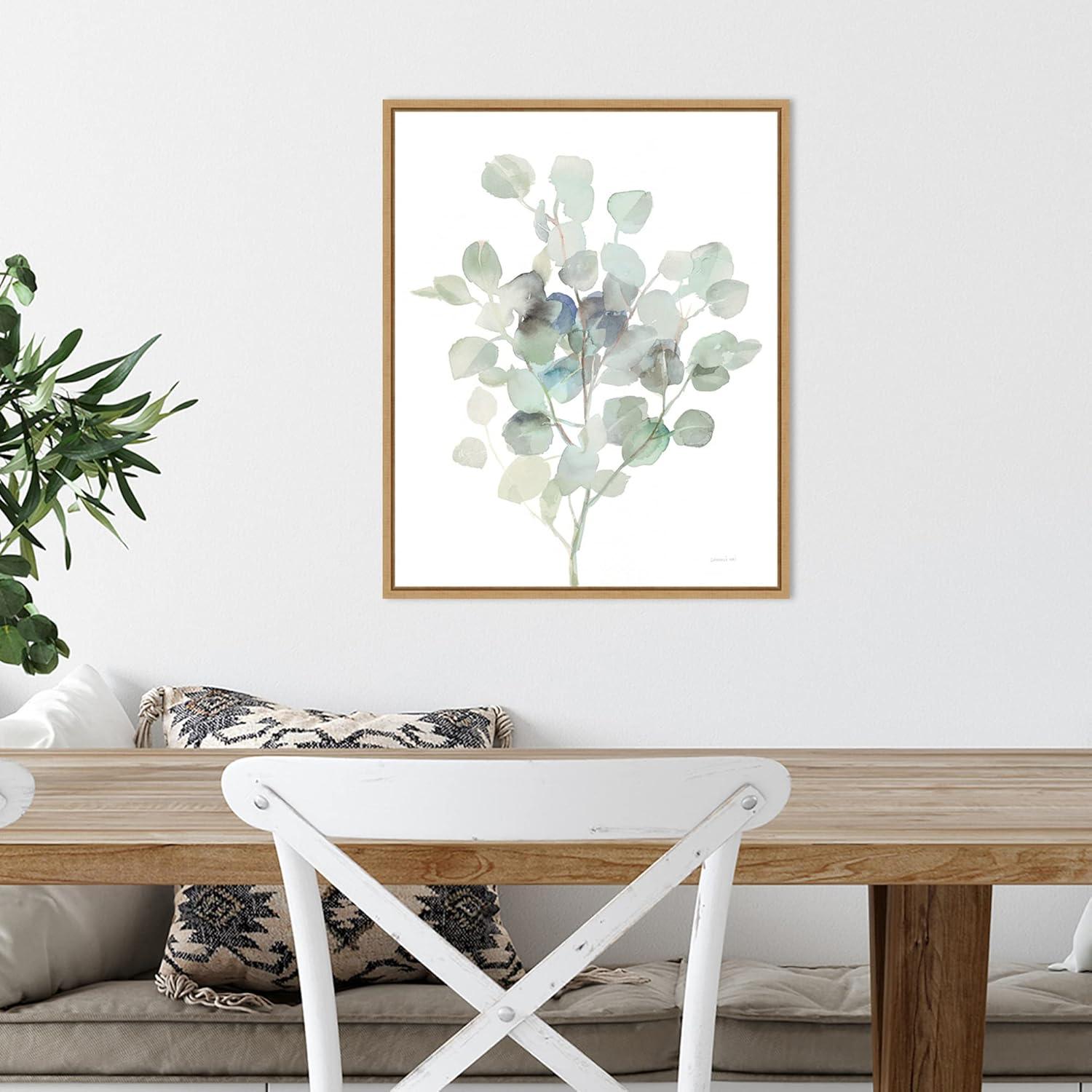 Amanti Art Eucalyptus III Cool by Danhui Nai Canvas Wall Art Print Framed 16 x 20-in.