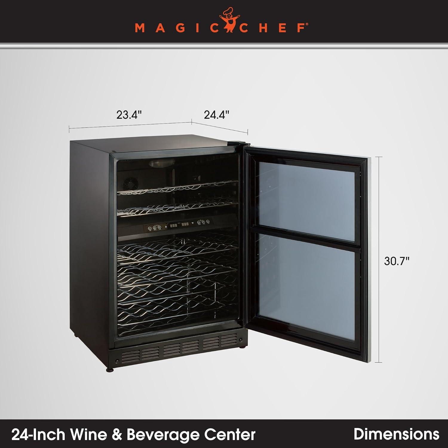 Magic Chef Magic Chef Dual Zone 23.4'' 44 Bottle with Reversible Door