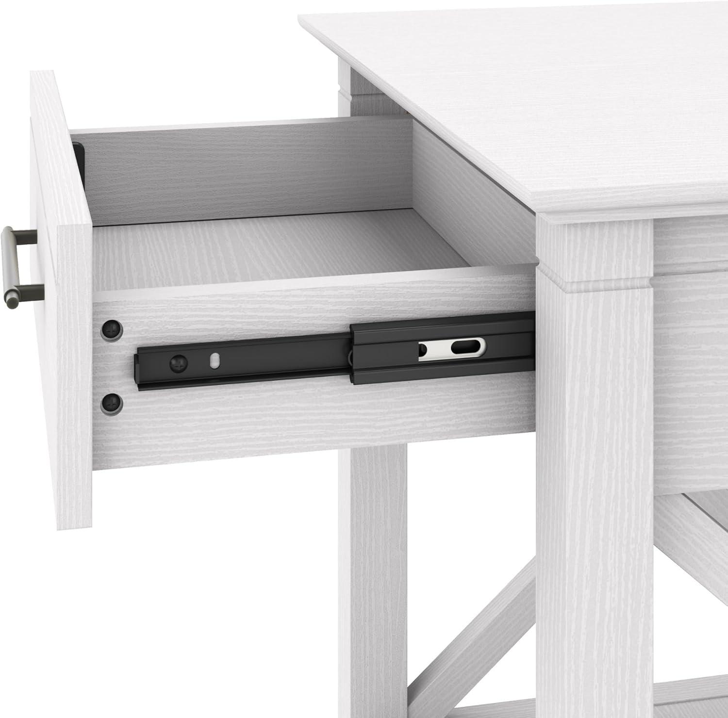 Key West End Table with Storage in Pure White Oak - Engineered Wood