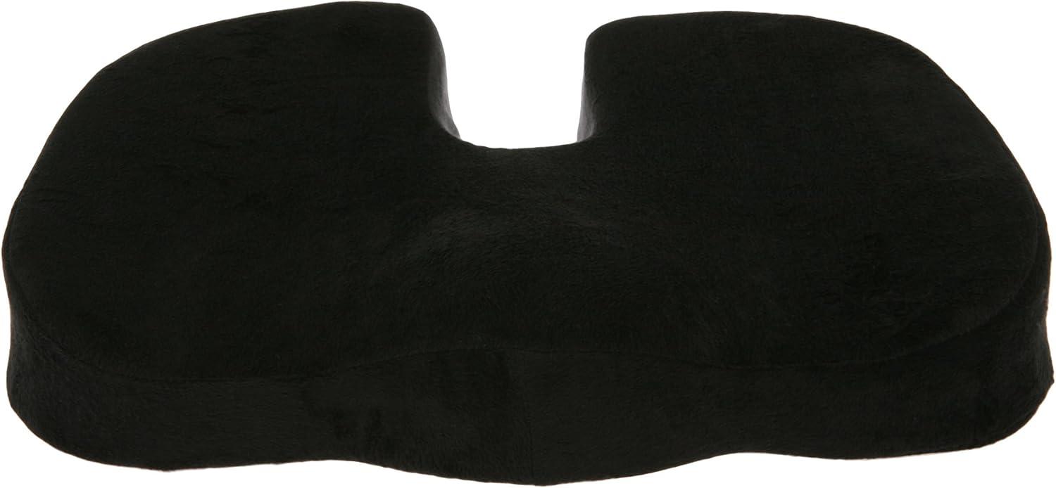 Deluxe Comfort Coccyx Orthopedic Memory Foam – Tailbone Support – Great for Car or Office – Seat Cushion, Black