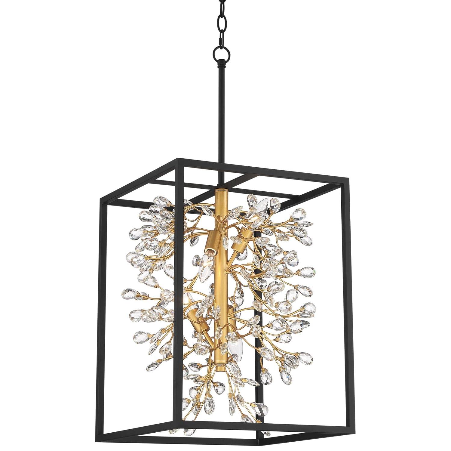 Possini Euro Design Carrine Black Gold Pendant Chandelier 15 1/4