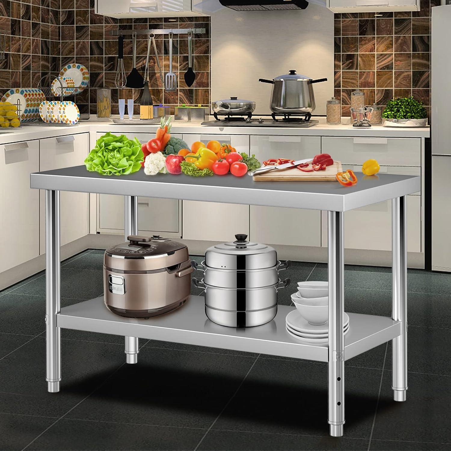 Prep & Savour Demnan Metal Top Workbench