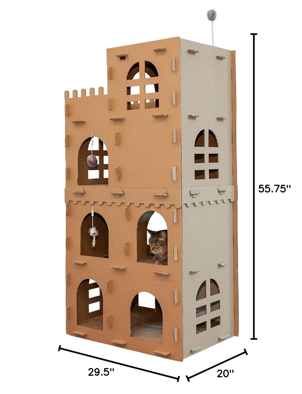 FurHaven Tiger Tough Castle Playground Deluxe Scratcher House