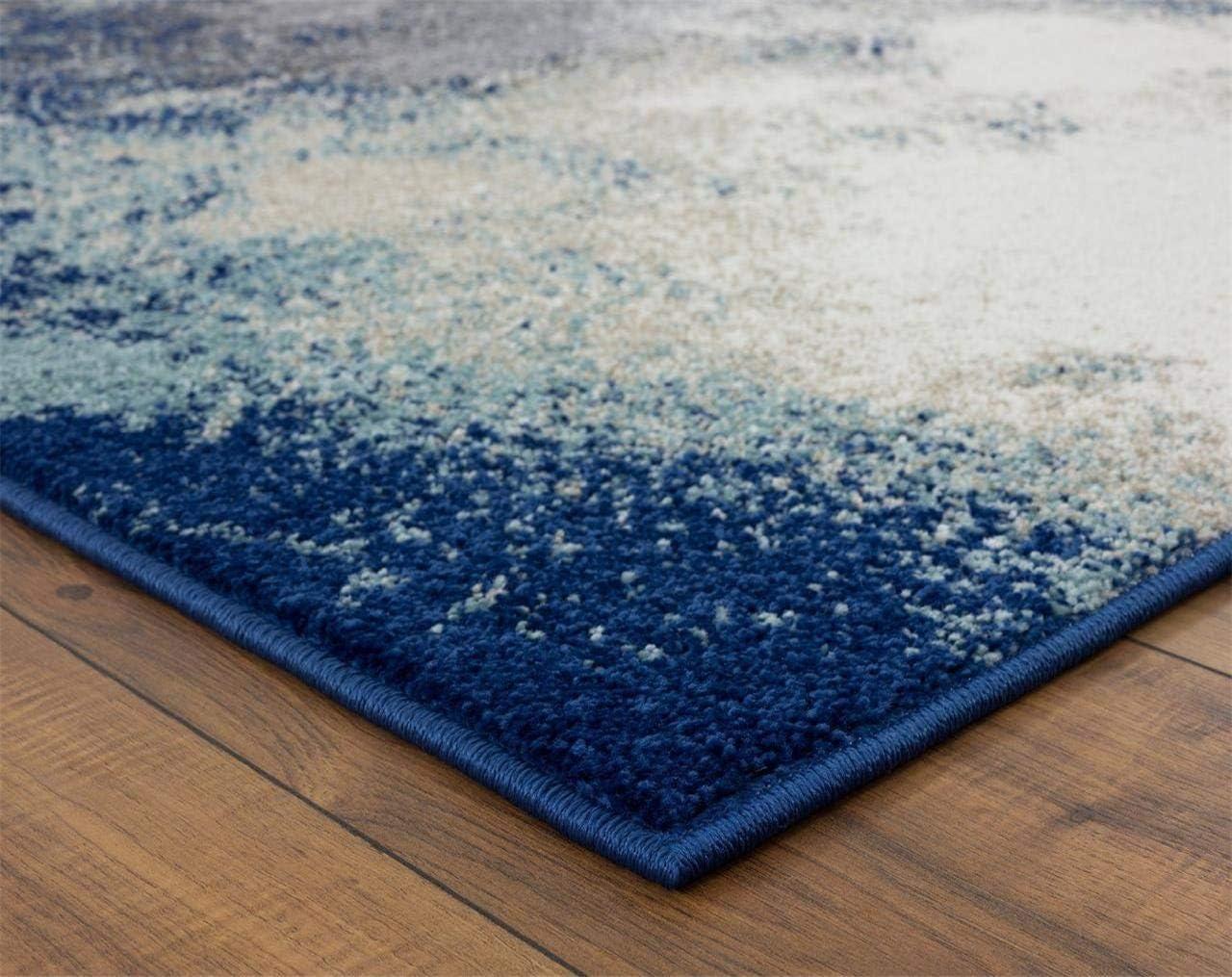 Luxe Weavers Beverly Collection Modern Abstract Blue Area Rug.