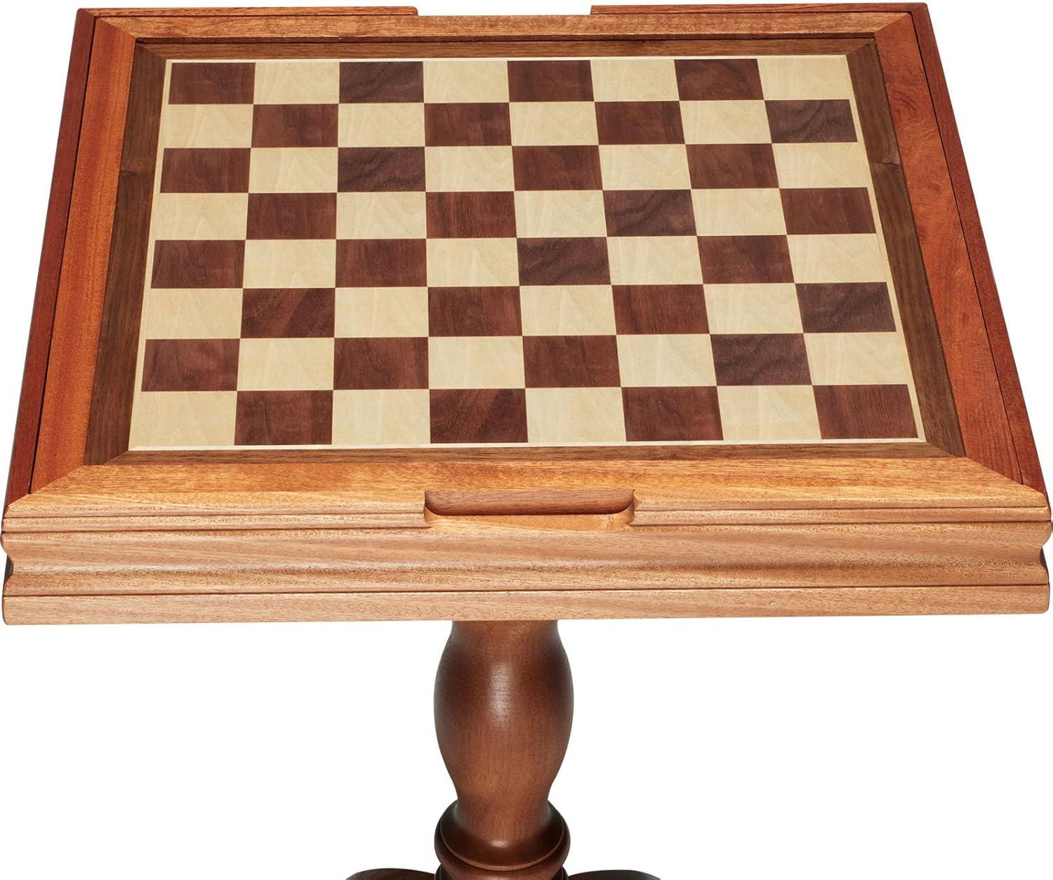 GSE Wooden 3-in-1 Chess Checkers Backgammon Table, Chess Checkers Backgammon Combo Game Set