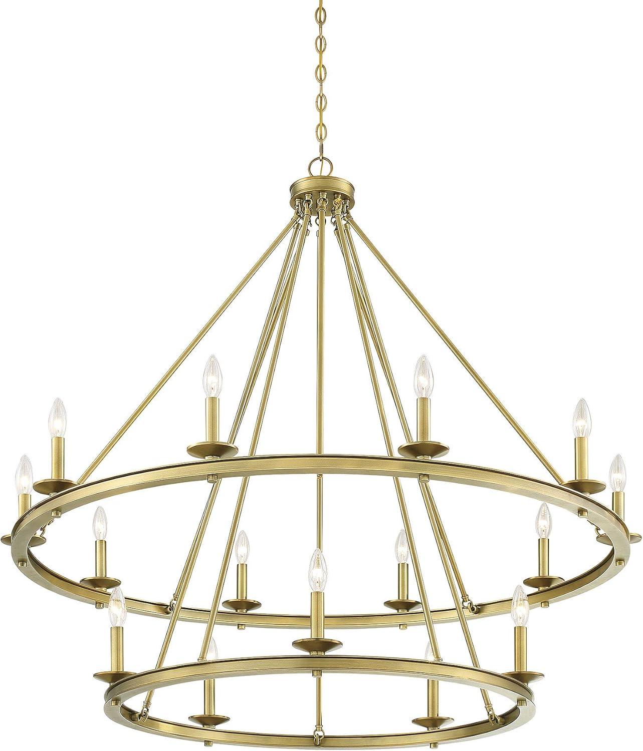 Middleton Brass Elegance 15-Light Two-Tier Candle Chandelier