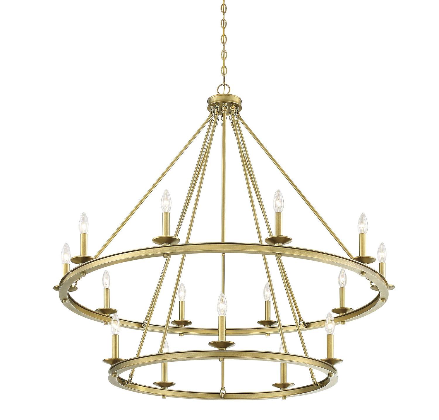 Middleton Brass Elegance 15-Light Two-Tier Candle Chandelier