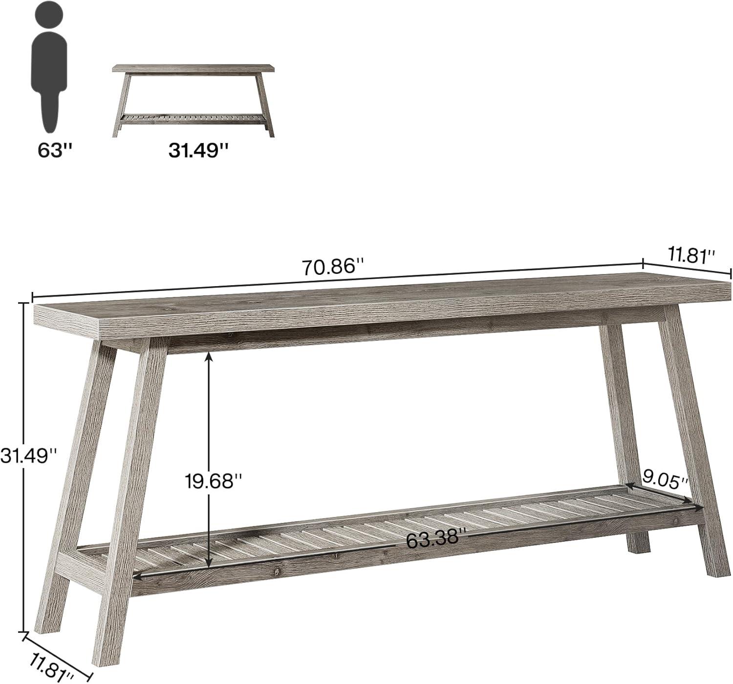 Farmhouse 70.9 Inches Console Entryway Table Grey
