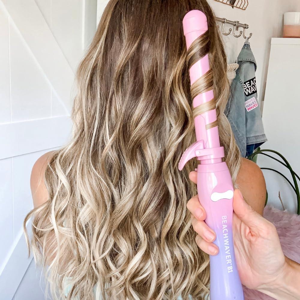 Pink Sunset Rotating Ceramic Curling Wand, 1-Inch Barrel