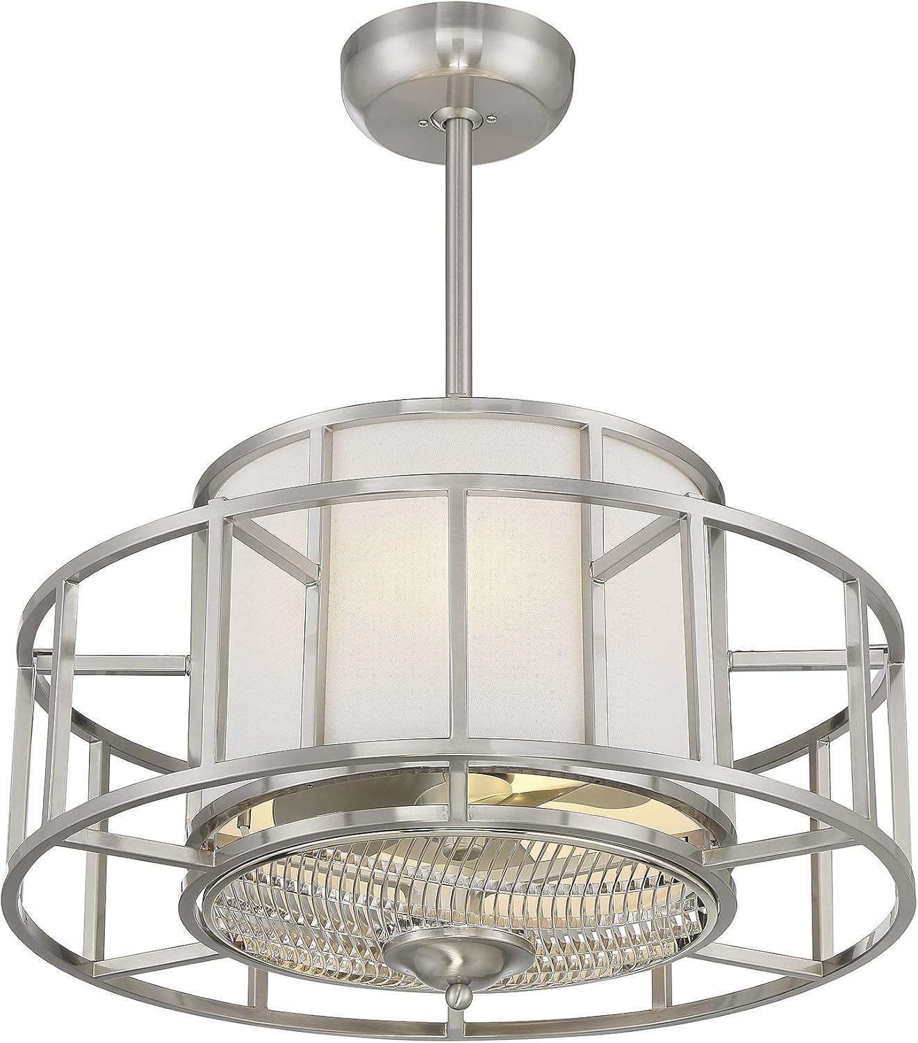 Satin Nickel Four Light Fan D'Lier from the Oslo Collection