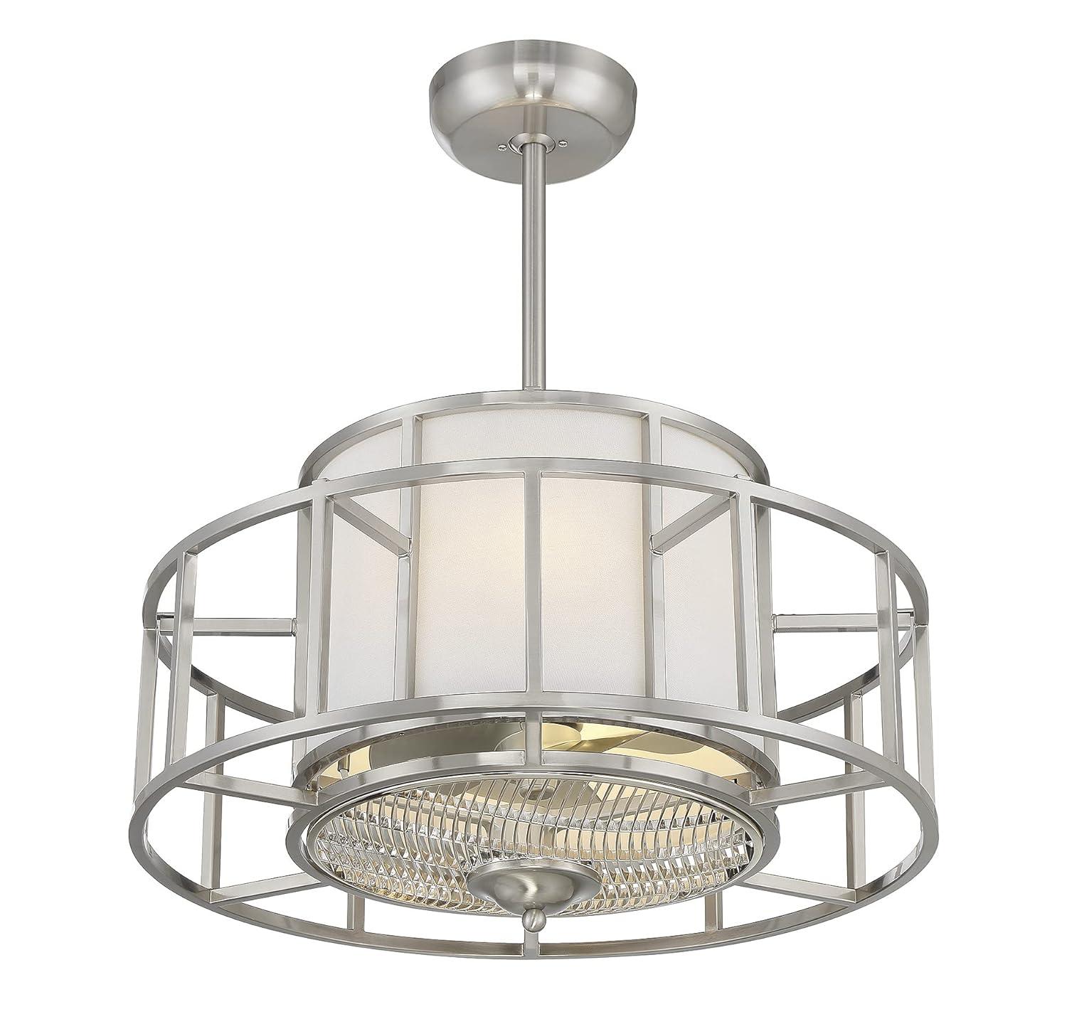 Satin Nickel Four Light Fan D'Lier from the Oslo Collection