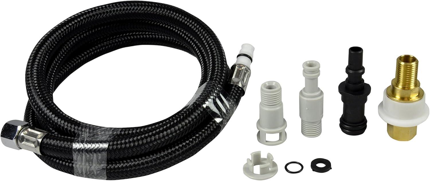 Universal Black Braided PVC Faucet Sprayer Hose, 48 Inch