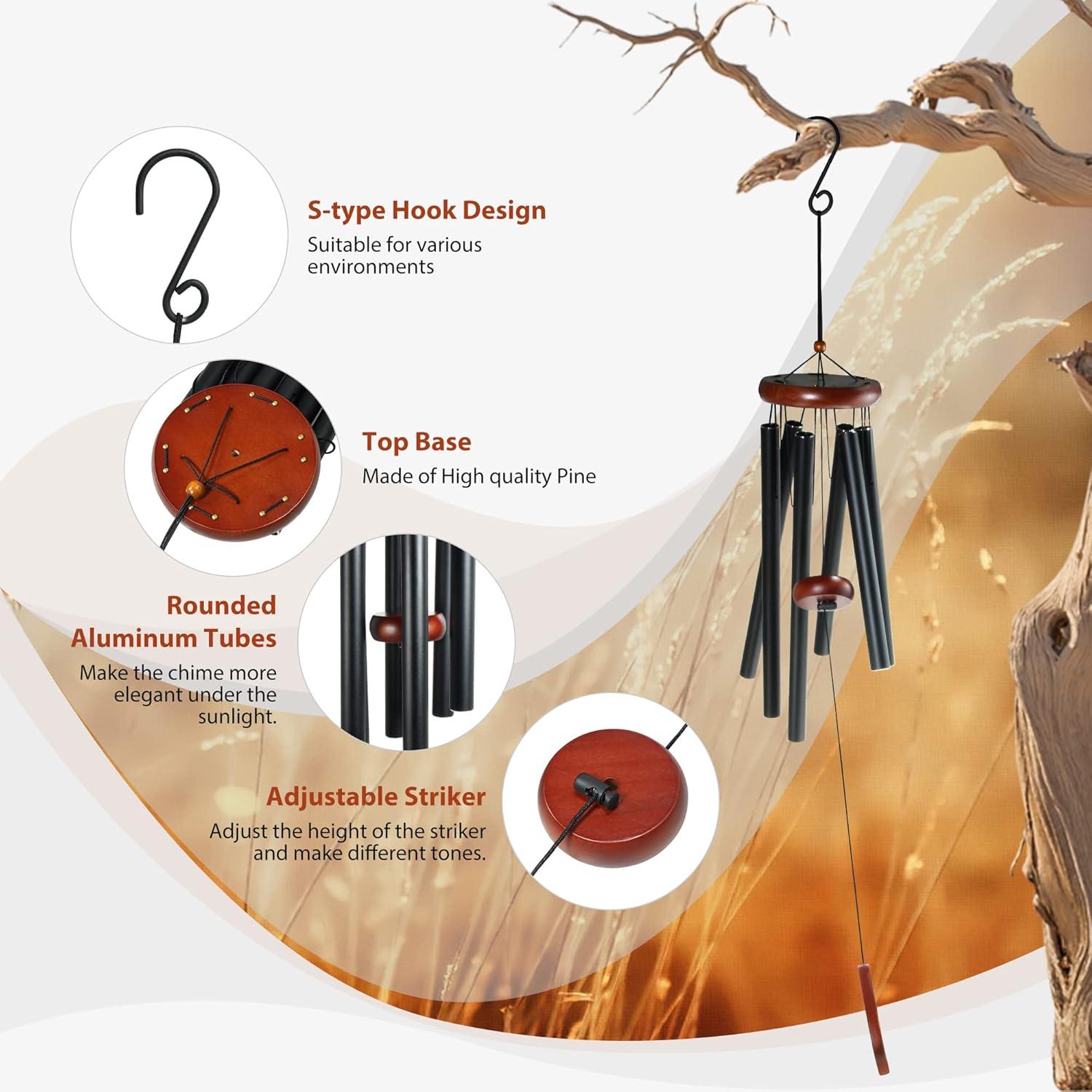 Sympathy Gifts for Loss of Loved One 32" Memorial Wind Chimes for Loss of Loved One Bereavement Condolence Gifts Sympathy Windchimes Memory Wind Chime with Memorial Card