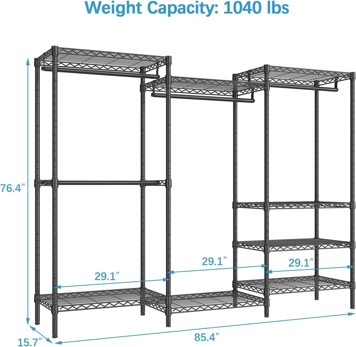 VIPEK V5 Plus Large Portable Closet Rack Freestanding Wardrobe Closet, Heavy Duty Multi-Functional Clothes Rack