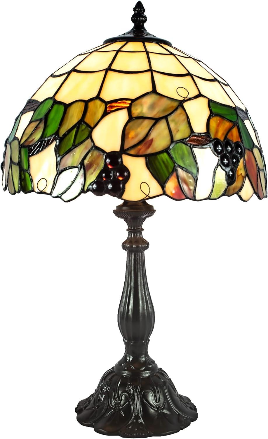 Alcira Jewel 19" Bronze Stained Glass Table Lamp