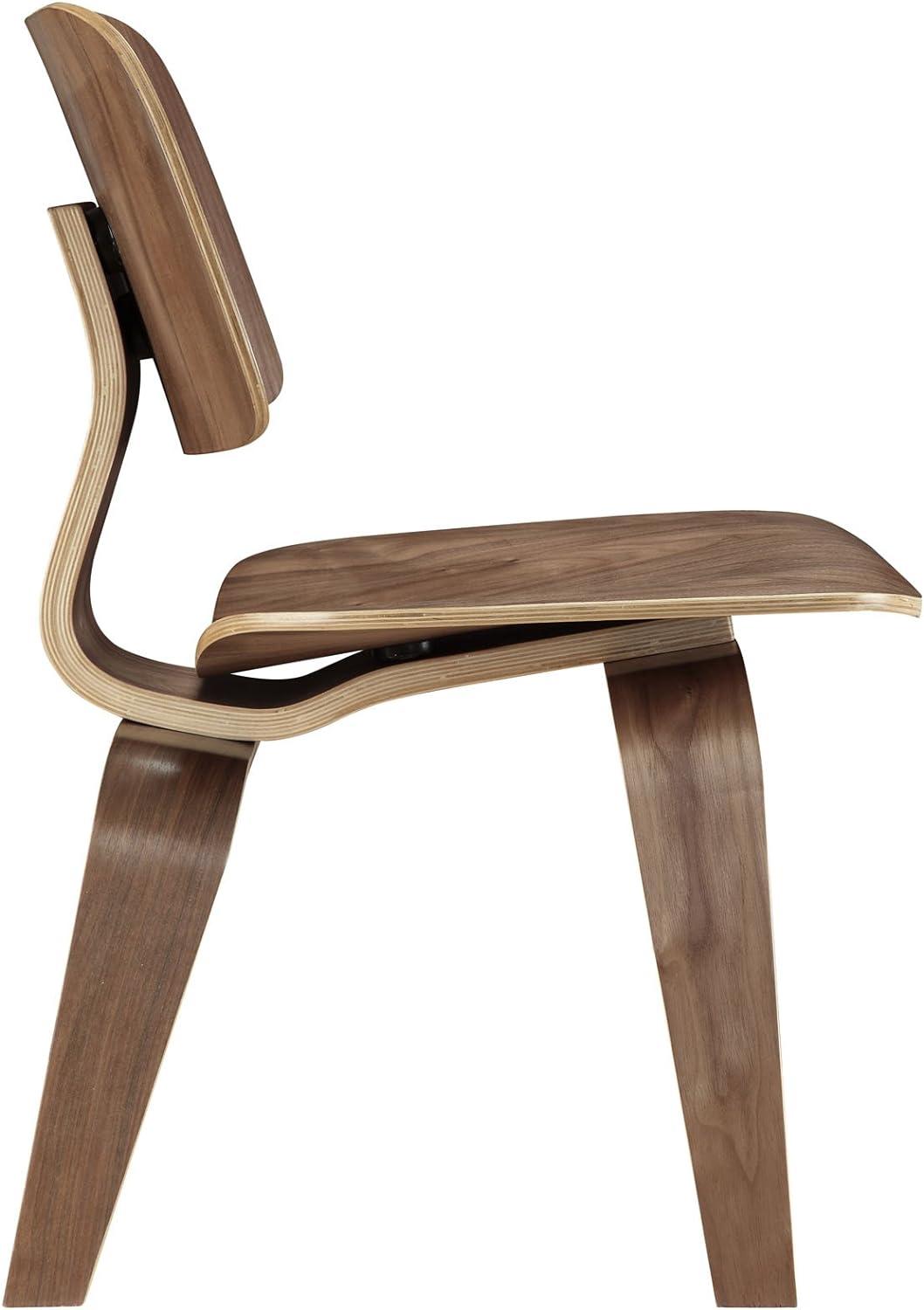 Low Profile Walnut Wood Side Chair with Natural Design